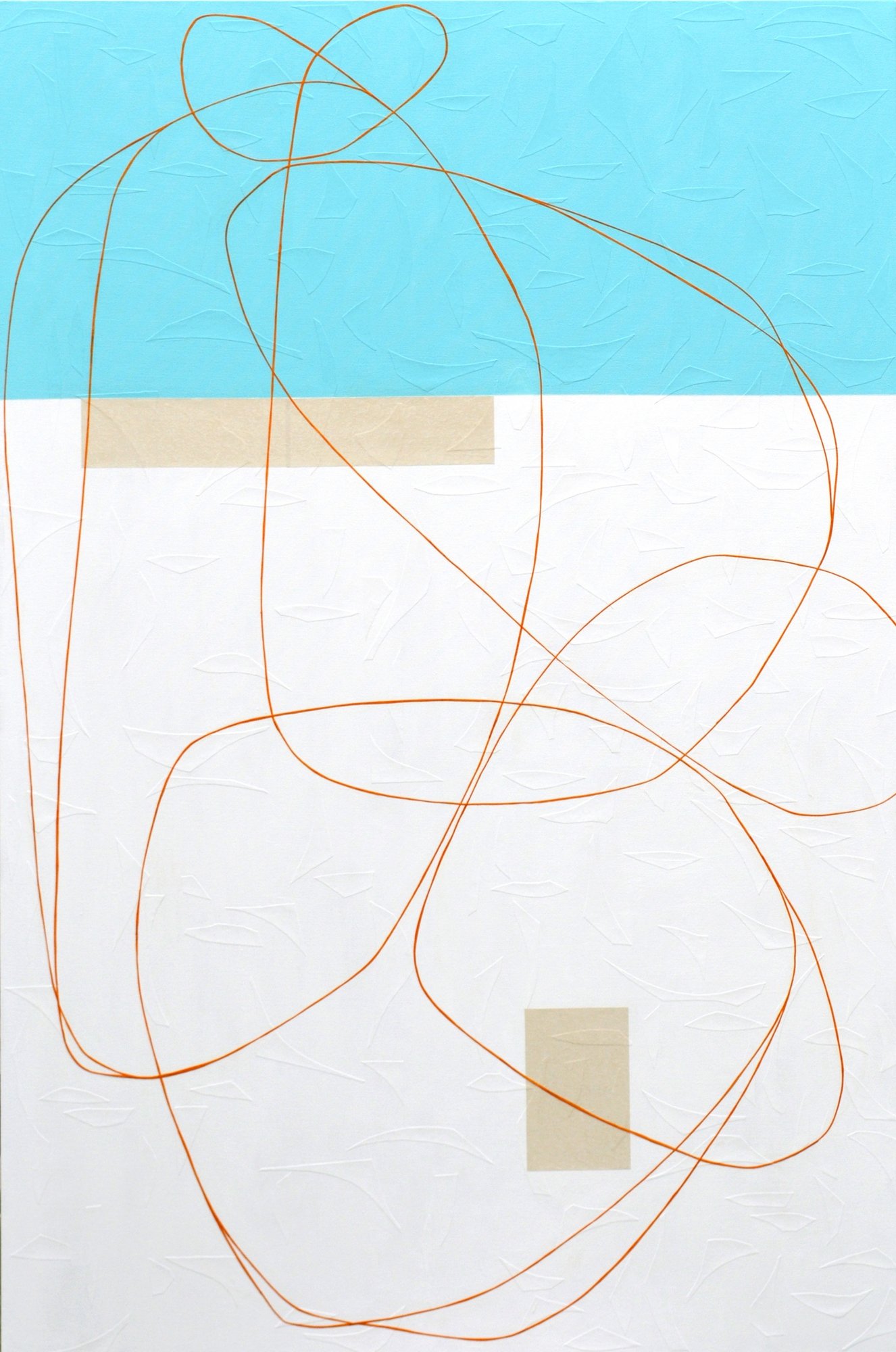 Drinking Water_acrylic and paper on  canvas_72x48_Maura Segal_5.1MB_2018
