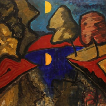 Kindling_Moon_over_Lake_framed_42.25x42.25 29.8
